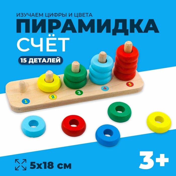 Пирамидка "Счеты", 15 деталей от компании Интернет-гипермаркет «MALL24» - фото 1