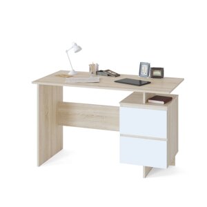 Письменный стол, 1200 600 740 мм, цвет дуб сонома / белый