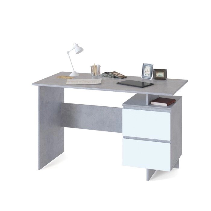 Письменный стол СПм-19, 1200  600  740 мм, цвет бетон / белый от компании Интернет-гипермаркет «MALL24» - фото 1