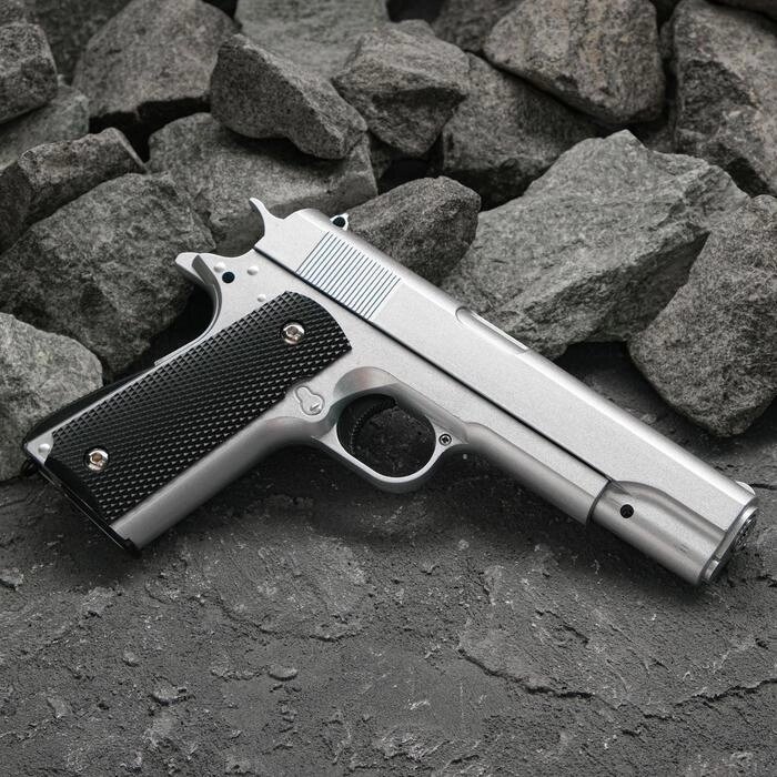 Пистолет пружинный Galaxy Colt 1911 G. 13 серебристый, клб 6 мм от компании Интернет-гипермаркет «MALL24» - фото 1