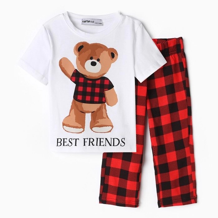 Пижама детская KAFTAN Best friends р. 32 (110-116) от компании Интернет-гипермаркет «MALL24» - фото 1