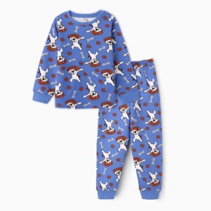 Пижама для мальчика, цвет васильковый, рост 98 см
