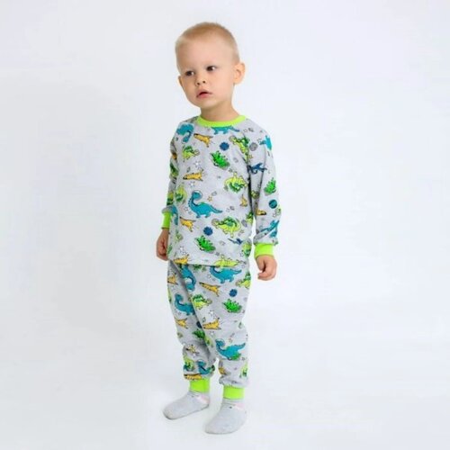 Пижама для мальчика "Эльф", цвет серый, рост 116 см