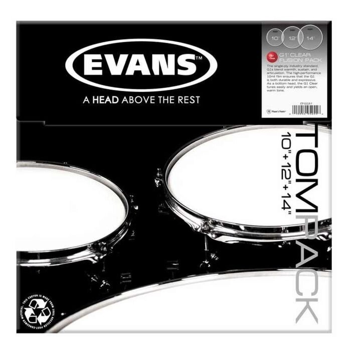 Пластик Evans ETP-G1CLR-F набор а для том барабана Pack-Fusion 10", 12", 14", серия G1 Clear   23526 от компании Интернет-гипермаркет «MALL24» - фото 1