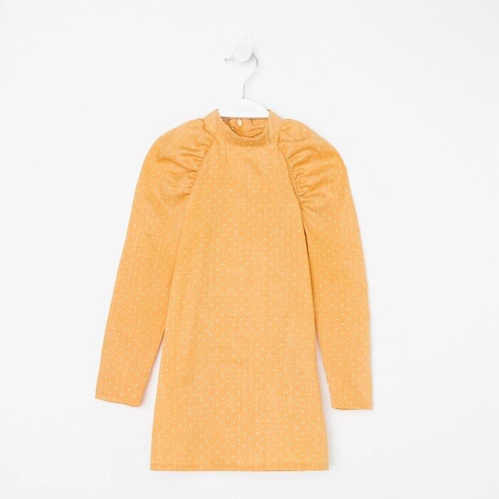 Платье детское MINAKU: Cotton collection цвет горчица, рост 116 от компании Интернет-гипермаркет «MALL24» - фото 1