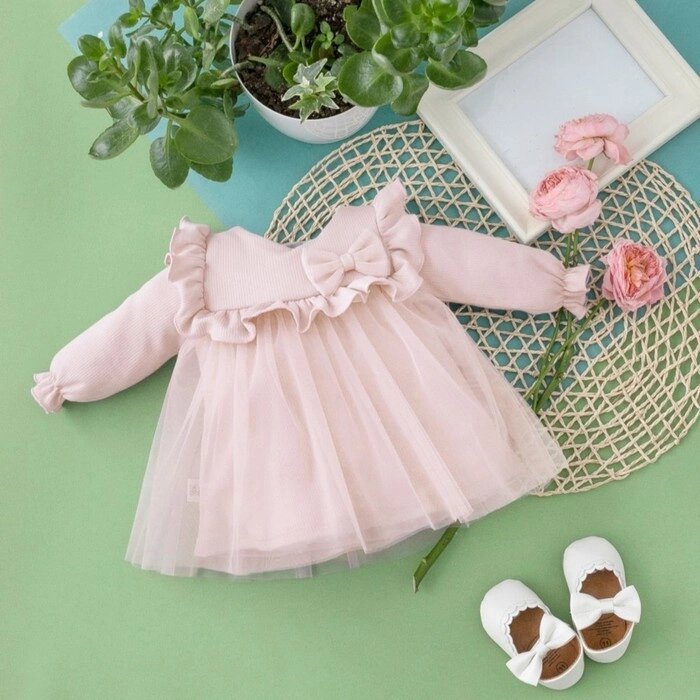 Платье детское, рост 56-62 см, цвет пудра от компании Интернет-гипермаркет «MALL24» - фото 1