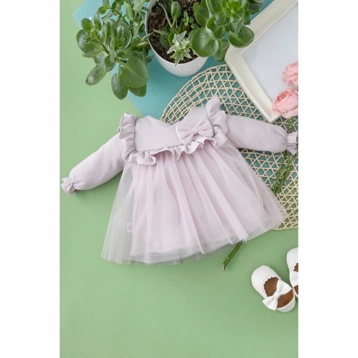 Платье детское, рост 62-68 см, цвет пыльная сирень от компании Интернет-гипермаркет «MALL24» - фото 1