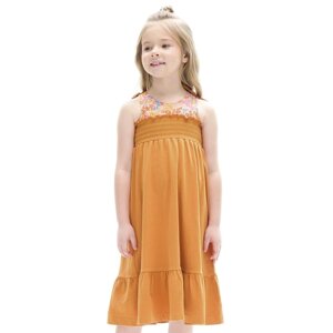 Платье для девочек, рост 104 см, цвет янтарный