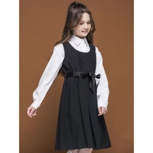 Платье для девочек, рост 140 см, цвет серый