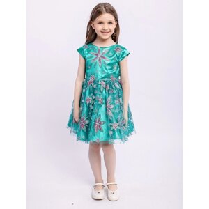 Платье для девочки "Алина", рост 116 см, цвет нефритовый