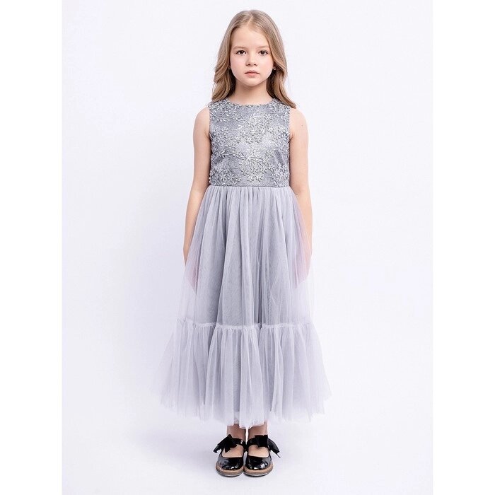 Платье для девочки "Алиса", рост 104 см, цвет серый от компании Интернет-гипермаркет «MALL24» - фото 1