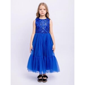 Платье для девочки "Алиса", рост 122 см, цвет синий