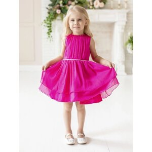Платье для девочки " Белла", рост 110 см, цвет ярко-розовый