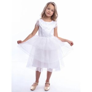 Платье для девочки "Каролина", рост 116 см, цвет белый