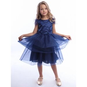 Платье для девочки "Каролина", рост 128 см, цвет синее ночное небо
