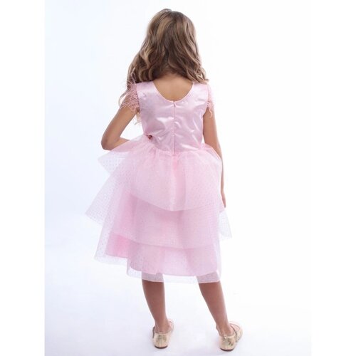 Платье для девочки "Каролина", рост 134 см, цвет розовый жемчуг