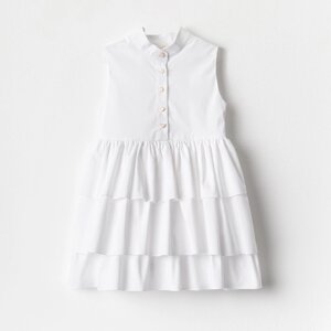 Платье для девочки MINAKU: Cotton collection цвет белый, р-р 134
