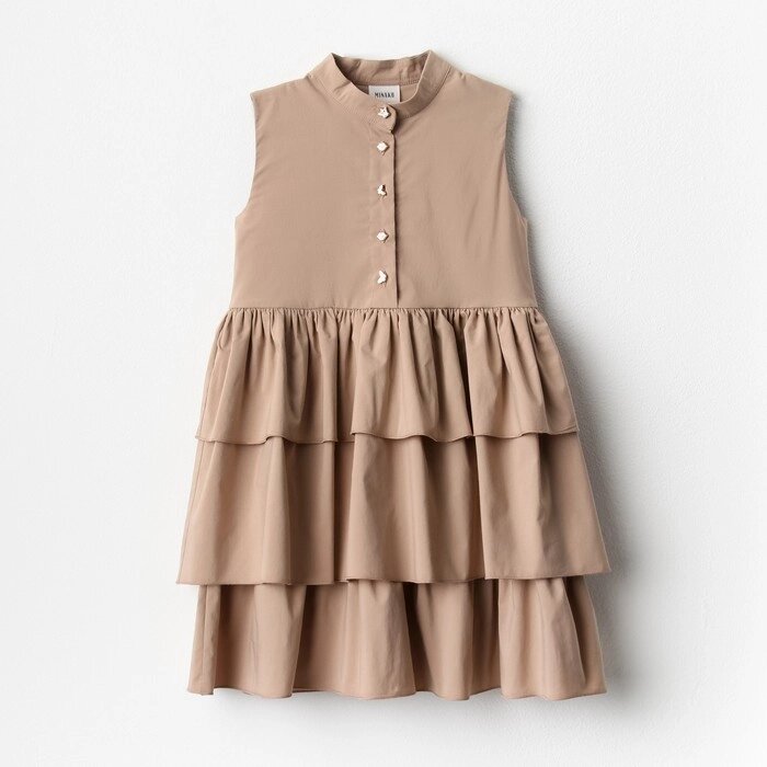 Платье для девочки MINAKU: Cotton collection цвет бежевый, р-р 116 от компании Интернет-гипермаркет «MALL24» - фото 1