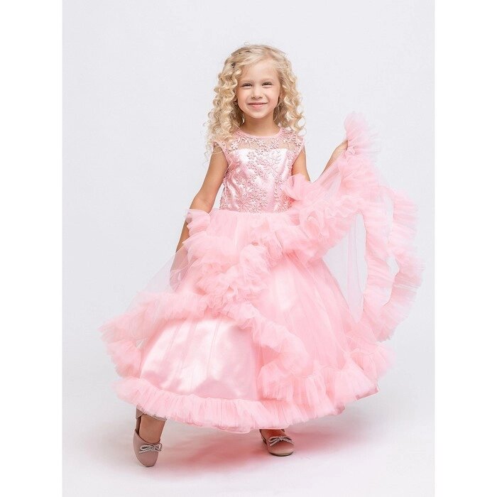 Платье для девочки, рост 104 см, цвет персиковый от компании Интернет-гипермаркет «MALL24» - фото 1