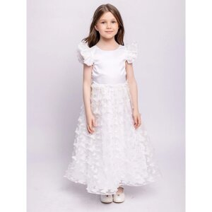 Платье для девочки, рост 122 см, цвет белый