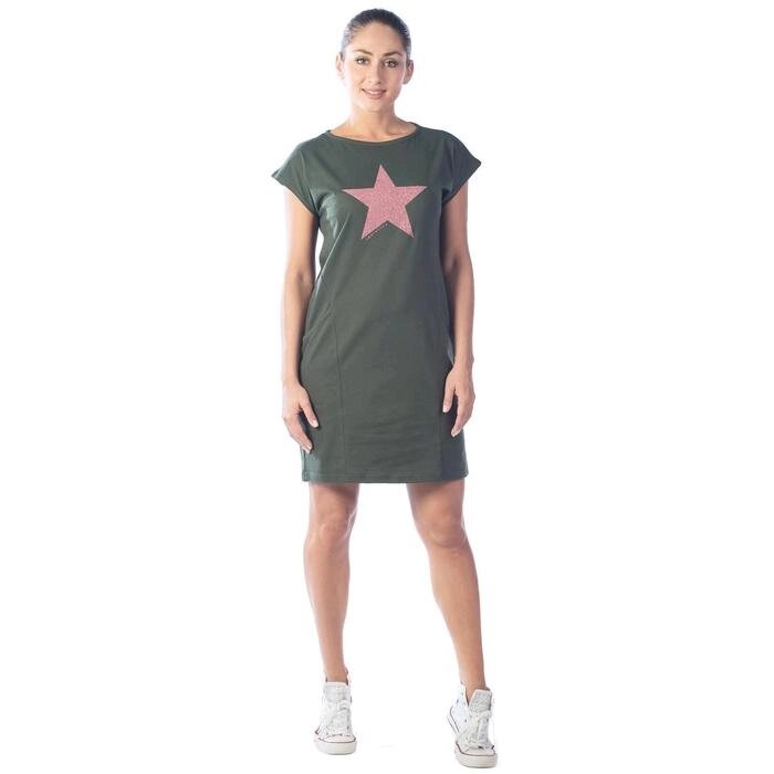 Платье-футболка Full allert, размер 48, цвет хаки от компании Интернет-гипермаркет «MALL24» - фото 1