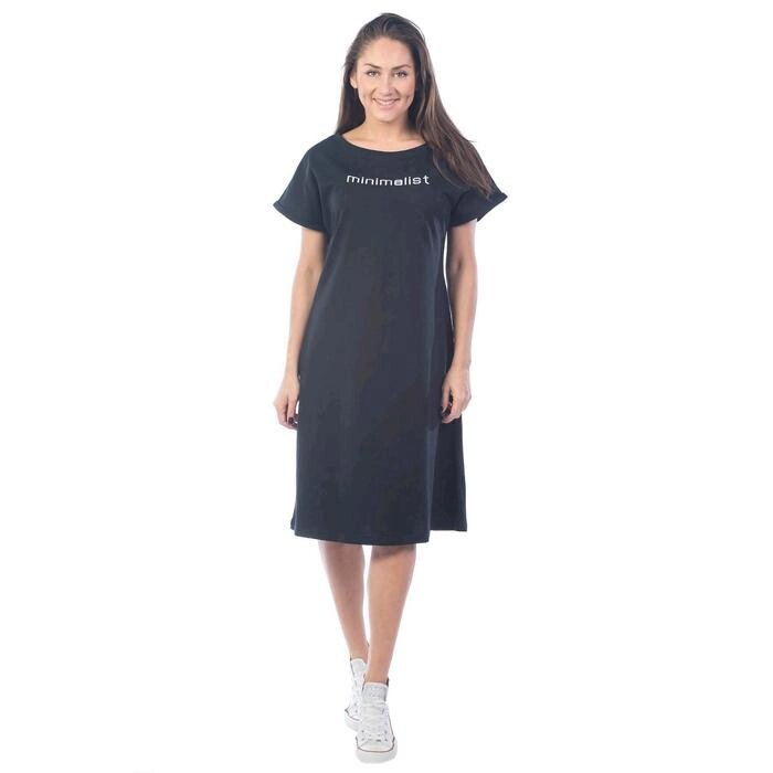 Платье-футболка Minimalist, размер 52, цвет чёрный от компании Интернет-гипермаркет «MALL24» - фото 1
