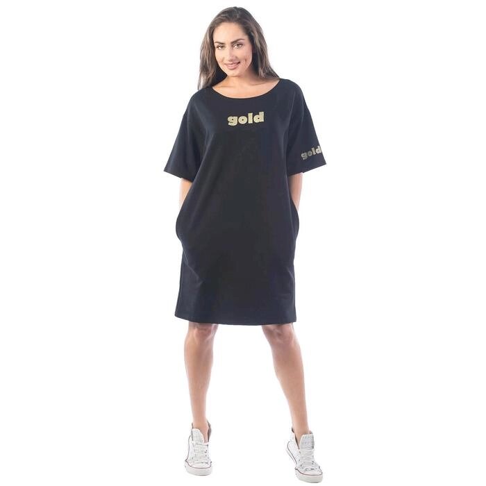 Платье-футболка, размер 48, цвет чёрный от компании Интернет-гипермаркет «MALL24» - фото 1