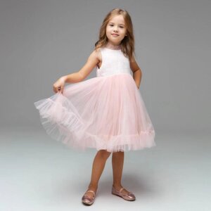 Платье нарядное детское, цвет розовый, рост 116 см
