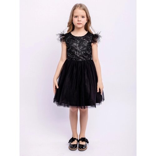 Платье " Николь", рост 128 см, цвет чёрный