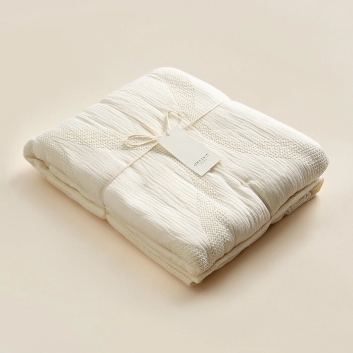 Плед SL Home Cotton 210*240 см, муслин/жаккард, 100% хлопок от компании Интернет-гипермаркет «MALL24» - фото 1