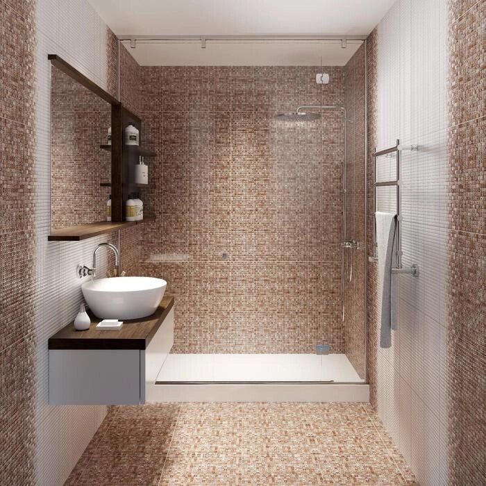 Плитка настенная Hammam бежевый рельеф 200x440 (в упаковке 1,05 кв. м) от компании Интернет-гипермаркет «MALL24» - фото 1