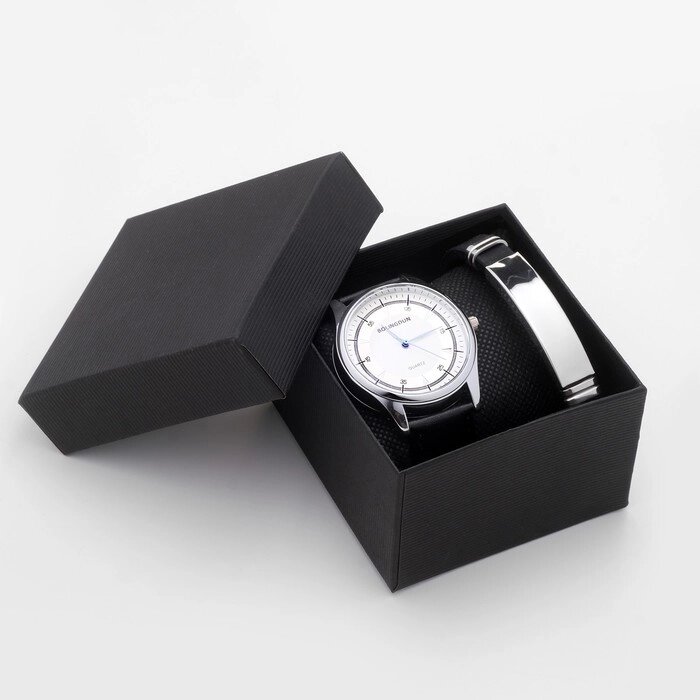 Подарочный набор 2 в 1 "Bolingdun": наручные часы, d=4.2 см, браслет от компании Интернет-гипермаркет «MALL24» - фото 1
