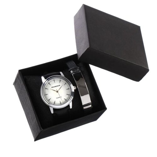 Подарочный набор 2 в 1 "Bolingdun"наручные часы, d=4.6 см, браслет