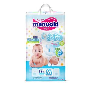 Подгузники Manuoki Ultrathin M (6-11 кг), 56 шт