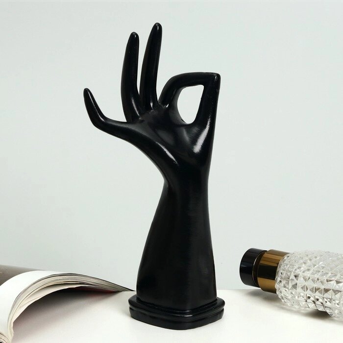 Подставка для украшений "Рука" 9*7,5*20, цвет чёрный от компании Интернет-гипермаркет «MALL24» - фото 1