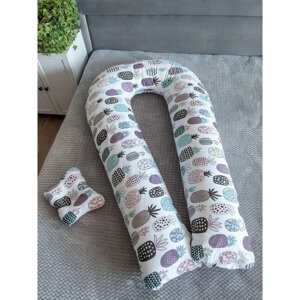 Подушка для беременных "U Комфорт" и подушка для младенцев "Малютка", принт Ананасики