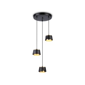 Подвесной светильник со сменной лампой TN71252, GX53х3, 250х250х66 мм, цвет чёрный, золото