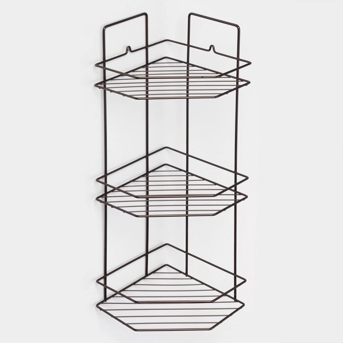 Полка угловая для ванной 3-х ярусная Эконом, 220220600 мм, цвет медная искра от компании Интернет-гипермаркет «MALL24» - фото 1