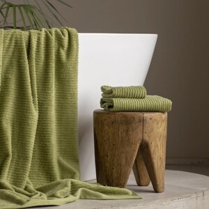 Полотенце махровое "Лайн", размер 70х140 см, цвет зеленый
