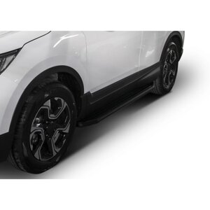Пороги на автомобиль "Premium-Black" Rival для Honda CR-V V 2017-н. в., 173 см, 2 шт., алюминий, A173ALB. 2103.1