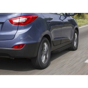Пороги на автомобиль "Premium-Black" Rival для Hyundai ix35 2010-2015, Kia Sportage III 2010-2016, 173 см, 2
