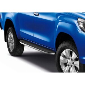 Пороги на автомобиль "Premium" Rival для Toyota Hilux VIII 2015-2020 2020-н. в., 193 см, 2 шт., алюминий,