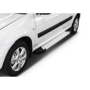 Пороги на автомобиль "Silver" Rival для Lada Largus универсал 2012-2021, Largus Cross универсал 2014-2021, 193