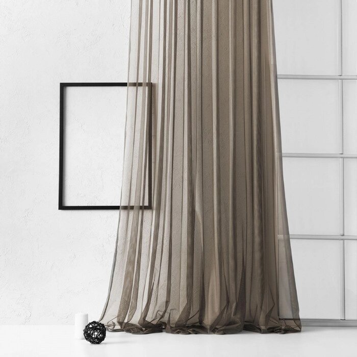 Портьера "Грик", размер 500 х 270 см, цвет коричневый от компании Интернет-гипермаркет «MALL24» - фото 1