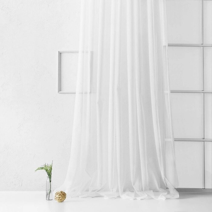 Портьера "Лайнс", размер 300 х 270 см, цвет белый от компании Интернет-гипермаркет «MALL24» - фото 1