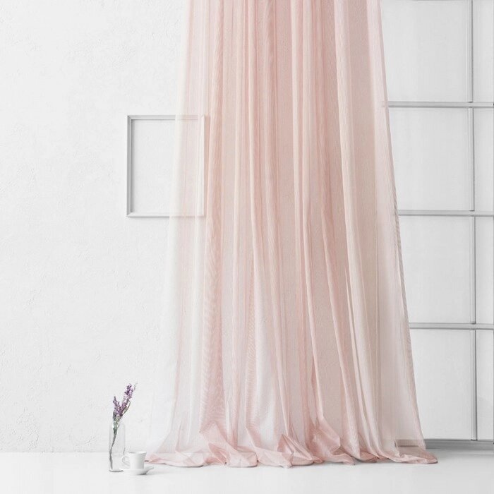 Портьера "Лайнс", размер 300 х 270 см, цвет розовый от компании Интернет-гипермаркет «MALL24» - фото 1