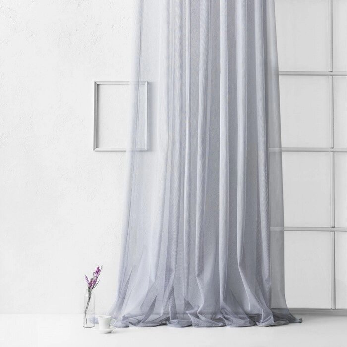 Портьера "Лайнс", размер 300 х 270 см, цвет серый от компании Интернет-гипермаркет «MALL24» - фото 1