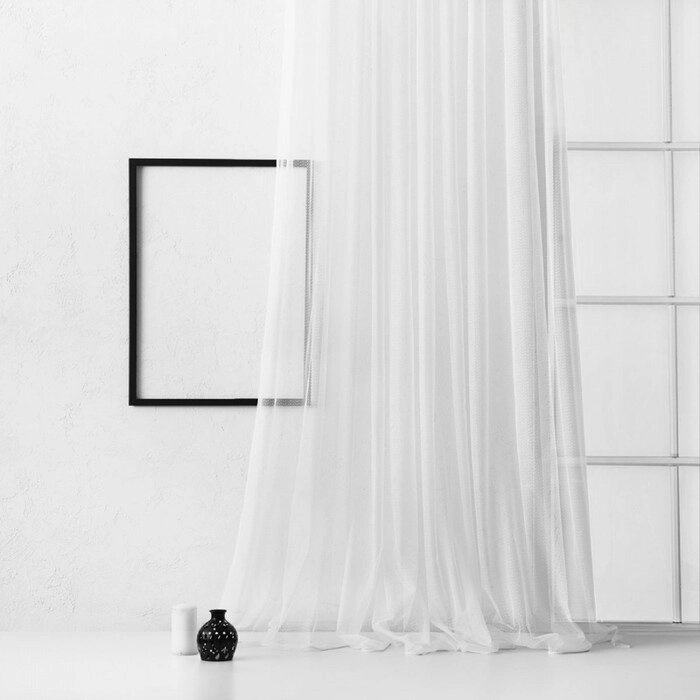 Портьера "Стори", размер 300 х 270 см, цвет белый от компании Интернет-гипермаркет «MALL24» - фото 1
