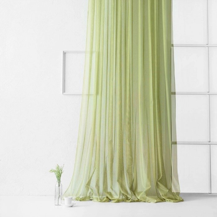 Портьера "Стори", размер 300 х 270 см, цвет зелёный от компании Интернет-гипермаркет «MALL24» - фото 1