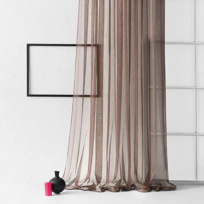 Портьера "Стори", размер 500 х 270 см, цвет коричневый от компании Интернет-гипермаркет «MALL24» - фото 1